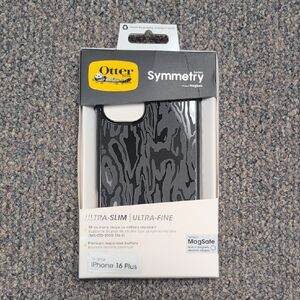 OtterBox Symmetry Series Black and Gray Case for iPhone 16 Plus